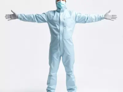 Protective Coverall Suit model pack Low-poly 3D model