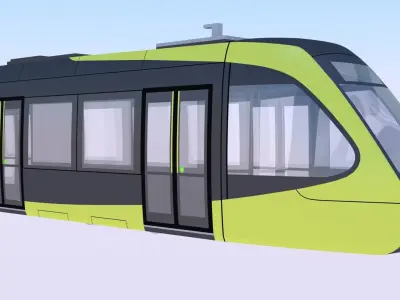 Utsunomiya tram HU300 exterior 3D model
