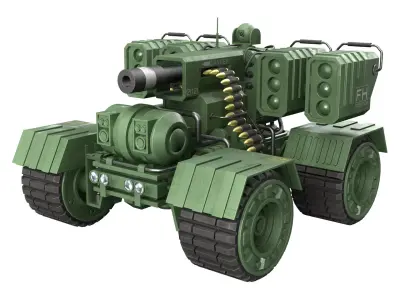 UGV Concept-3-Green-Clean Low-poly 3D model
