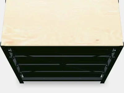 BROR work table with drawers Low-poly 3D model