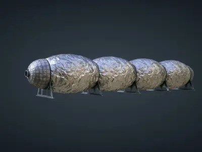Mars KitBash - Tunel Low-poly 3D model
