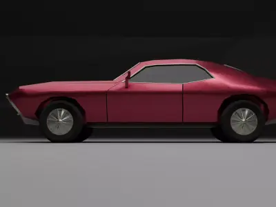 American muscle car Low Poly Game-ready Low-poly 3D model