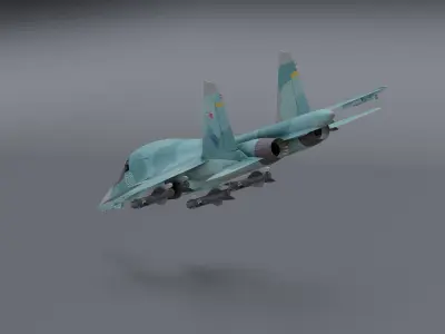Su-34 Fullback Low-poly 3D model