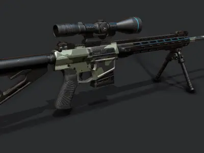 Super Sniper Low-poly 3D model