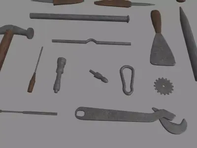 Old Tools Pack 01 Low-poly 3D model