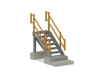 Model Railway Platform Access Steps and Access Gate 3D print model