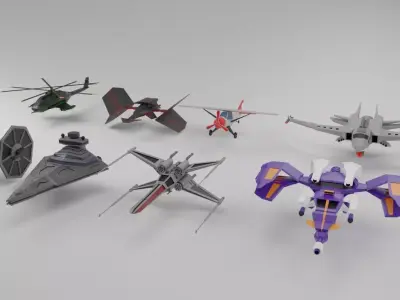 Aircrafts military helicopter Low-poly 3D model