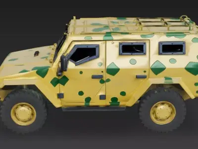 Realistic Armored Personnel Carrier 3D Model Low-poly 3D model