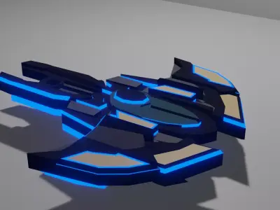 science friction neon space ship Free 3D model