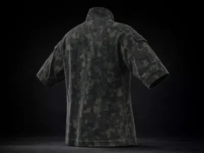 Operator Camo Half Zip Tactical Shirt PBR Game Ready 4K Textures 3D model