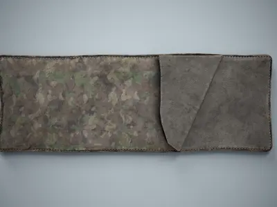 Military Sleeping Bag - Worn Camouflage Low-poly 3D model