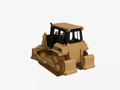Bulldozer Construction Vehicle 3D Model Heavy Machinery 01 3D model