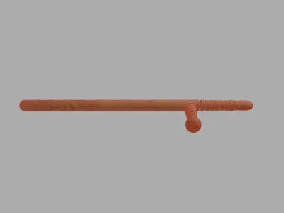 wooden police baton Low-poly 3D model