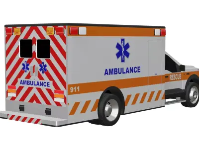 Ambulance Vehicle Low-poly 3D model