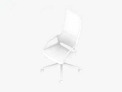Chair - Conference - Worksmart - 4 Star Castors - Rocking Low-poly 3D model