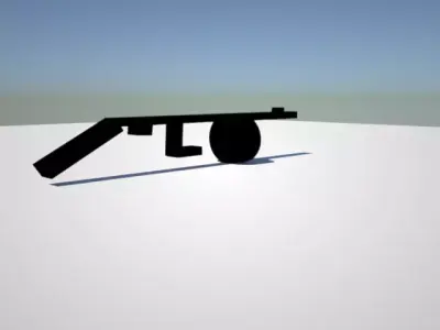 low poly tommy gun 1928 Low-poly 3D model