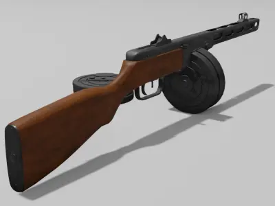 PPSh-41 Low-poly 3D model