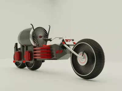 cyber race bike Low-poly 3D model