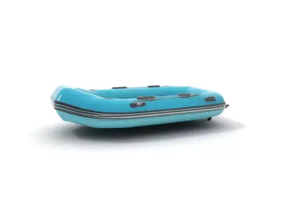 Teal Inflatable Raft model pack Low-poly 3D model