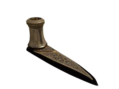 Ornate Ceremonial Axe Head Low-poly 3D model