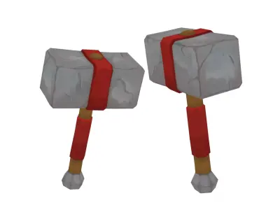 Stone Hammer - Hand Painted 3D model