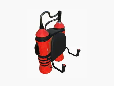 Jetpack E04 Red Black - SciFi Character Design Low-poly 3D model