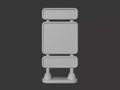 Low Poly Digital Billboard 3D model get