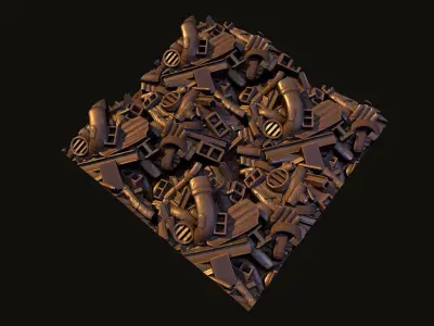 Stylized Junk Material And Models Low-poly 3D model