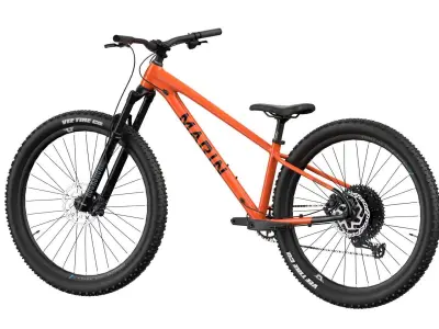 MTB hardtail in orange black Low-poly 3D model