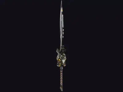 Sword Magical Cutting Fantasy Melee Dagger Iron Blade Saber Low-poly 3D model