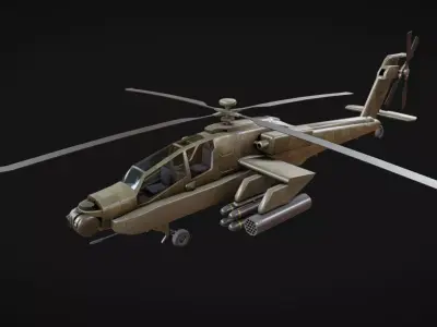 Apache Helicopter Low-poly 3D model purchase