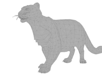Realistic Leopard 3D Model  Game-Ready  Rigged  Low Poly Low-poly 3D model