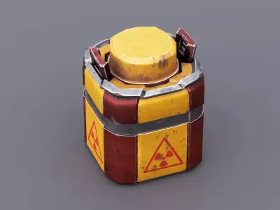 Sci-Fi Toxic Container Low Poly Game-Ready Asset Low-poly 3D model