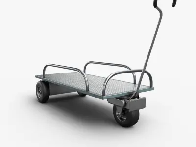 Three Wheel Trolley Low-poly 3D model
