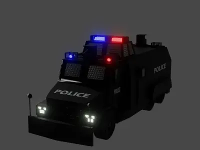 Anti-riot truck police  Low-poly 3D model