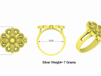 Flower Ring Design For Women  3D print model