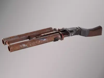 Game Ready Shotgun Low-poly 3D model