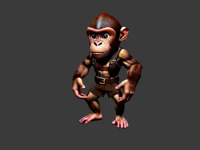 Monkey Low-poly 3D model