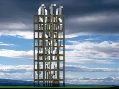 10000-tonnes-per-day-cyclone-preheater-2-strings-cement-plant... Free 3D model