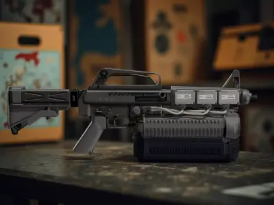 Futuristic Battle Rifle  AR-121 Model 3D model