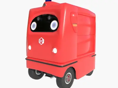 Japanese delivery robot Deliro with downward opening doors 3D model