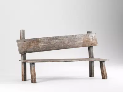 Old Bench Low-poly Free low-poly 3D model