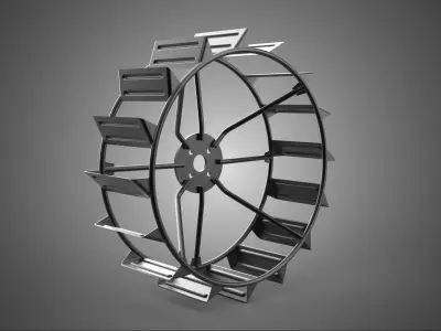 CAGE WHEEL TRACTOR METAL TYRE TIRE RIM LUG PADDY RICE FIELD FARM 3D model