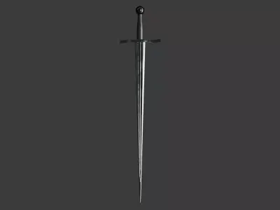 low-poly German sword 15th century Low-poly 3D model