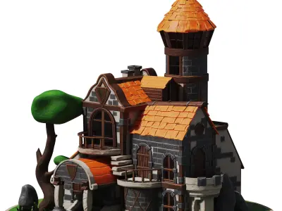 Little Fantasy Castle Low-poly 3D model