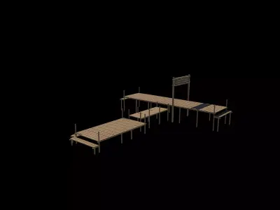 wooden wharf or pier 3D model