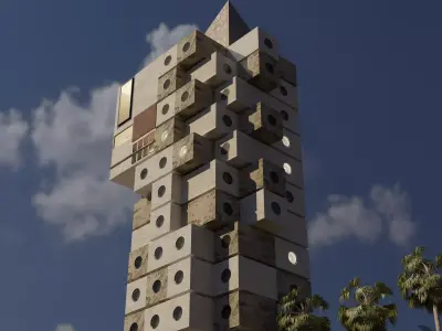 Cube hotel in Florida Free 3D model
