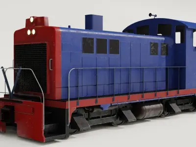 Railway Bridge 3D models complete of locomotive 3D model Low-poly 3D model