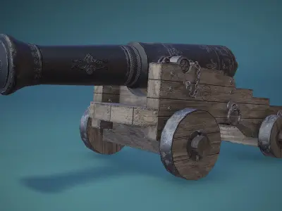 Cannon old Low-poly 3D model purchase