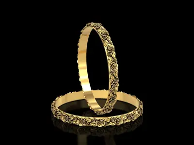 The Garden Of Roses Bangle 3D print model